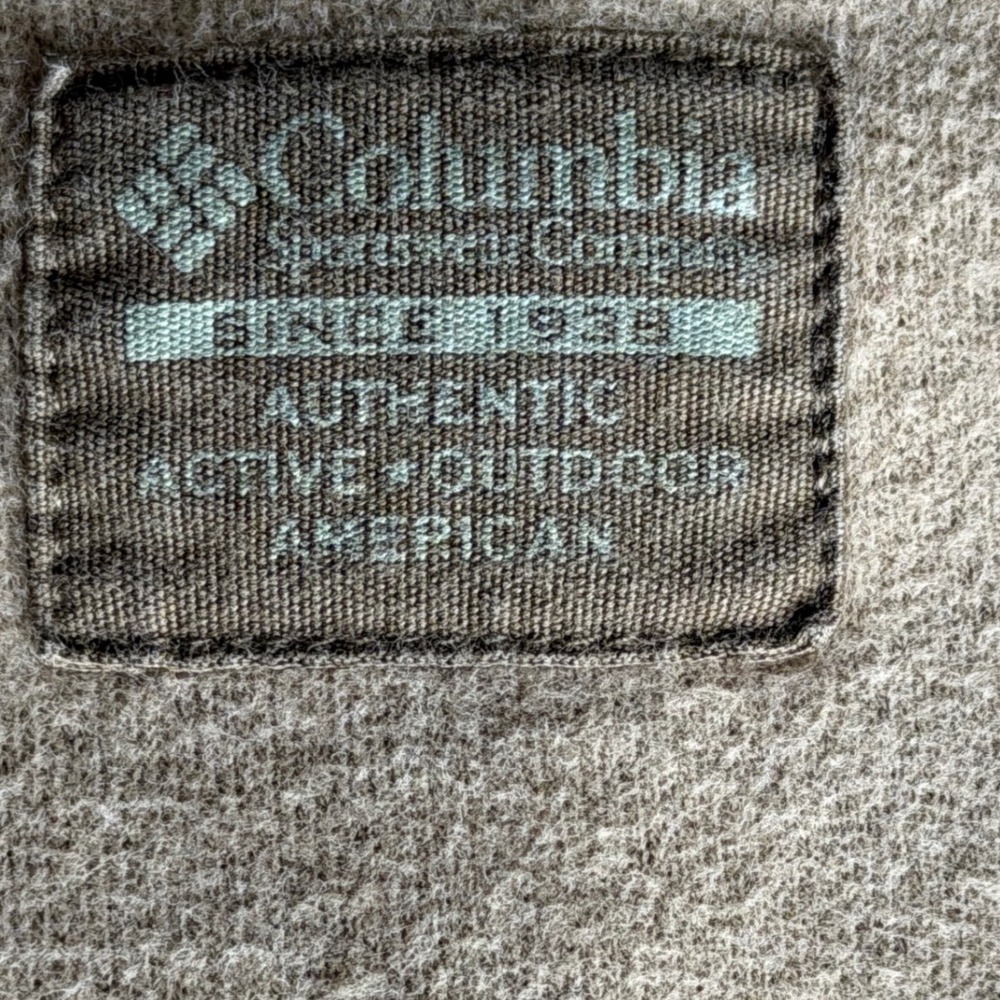 Columbia Sweatshirt Mens XXL Tan Crewneck Pullover Cotton Blend Fleece Logo